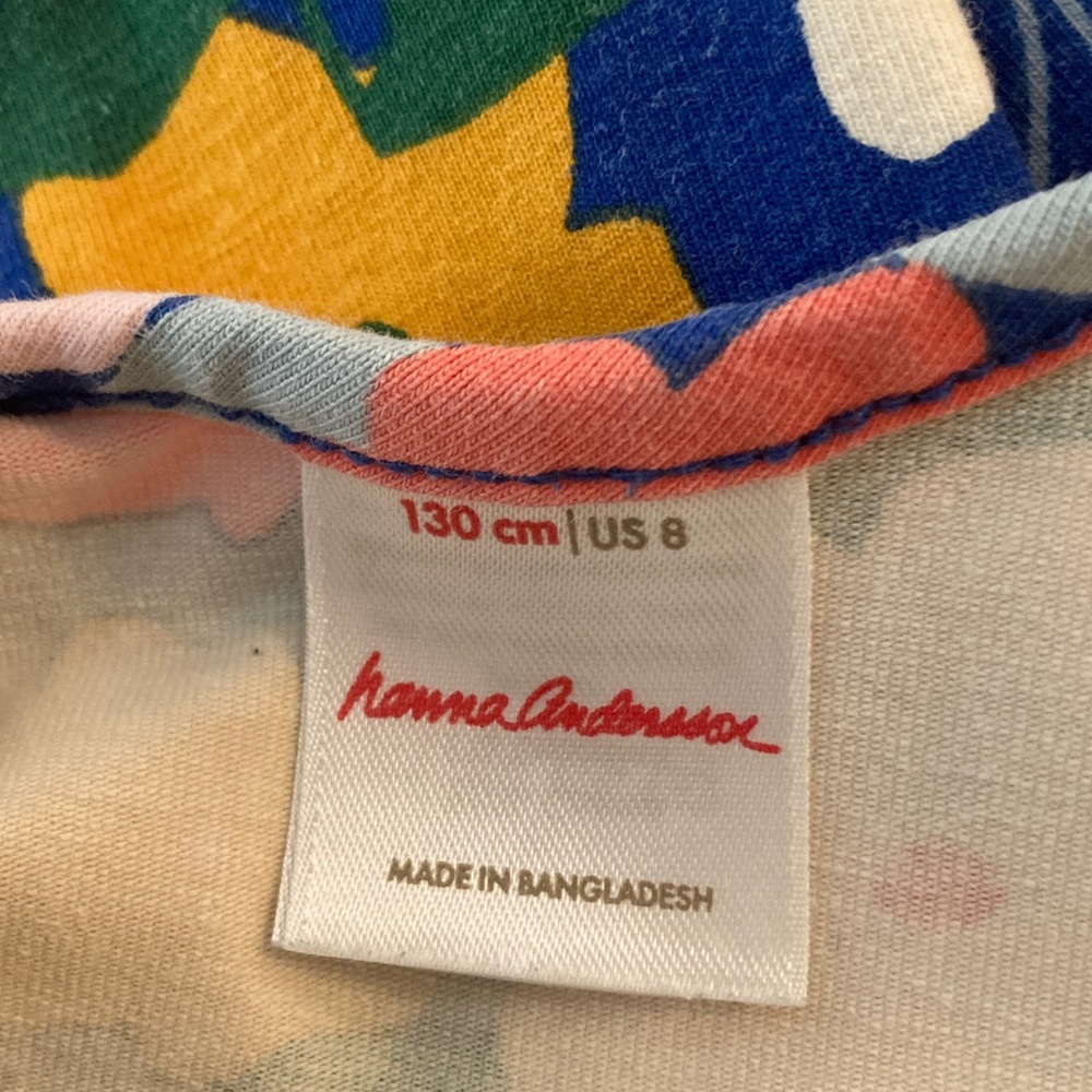 Hanna Andersson Skater Dress w/Pockets - Multicolor Floral - Size 130 - US Size - Picture 4 of 5